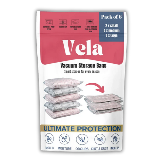 Space Saver Vacuum Storage Bags (Pack of 6) – 2 Small, 2 Medium, 2 Large