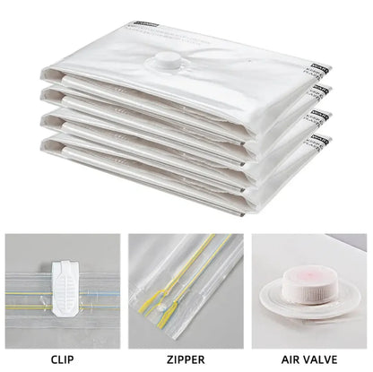 Vela Small Vacuum Storage Bags for Clothes & Travel Space Saving (Multi-Pack)