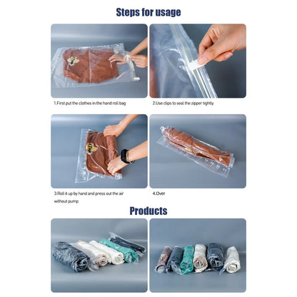 Vela Vacuum Storage Bags for Travel with Hand Pump (Multi-Pack Compression Set)